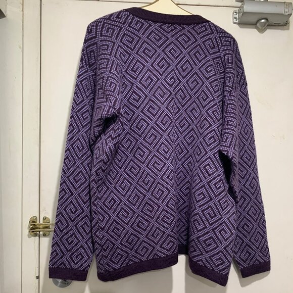 VINTAGE ALPACA KNIT PATTERN SWEATER CARDIGANS SIZE XXL - Picture 4 of 12